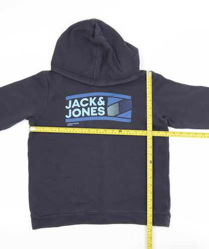 Jack & Jones Boys Navy Pullover Hoodie Cotton Blend Size 152 (Age 12)
