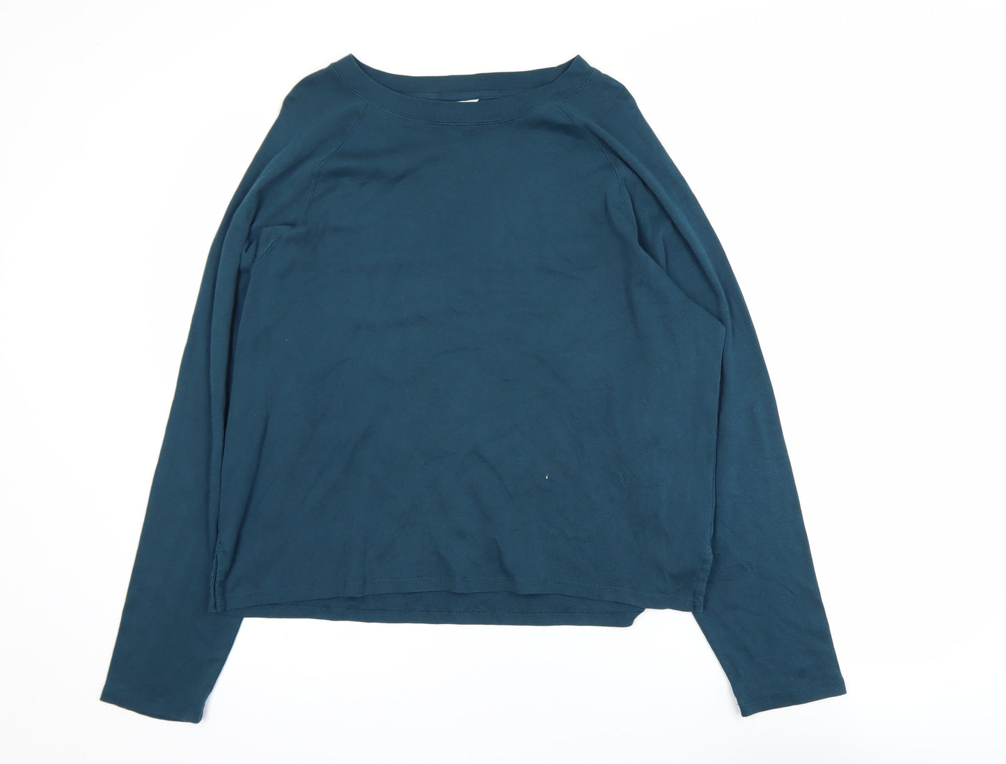 Hush Women's Blue Long Sleeve Cotton Crew Neck T-Shirt M