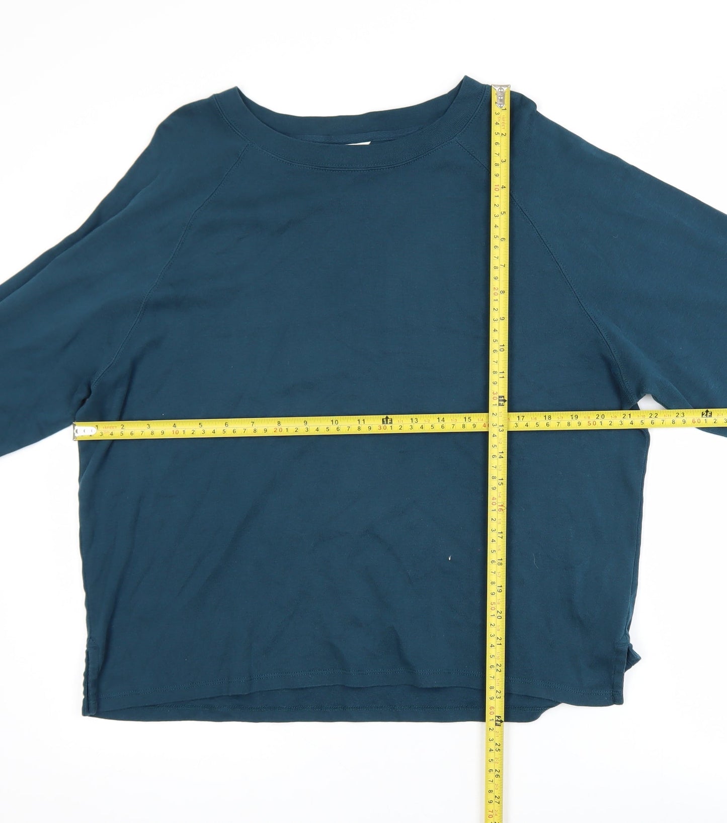 Hush Women's Blue Long Sleeve Cotton Crew Neck T-Shirt M