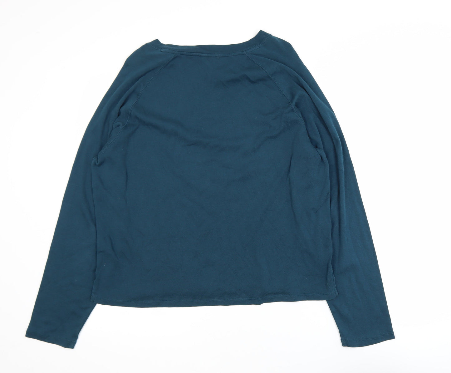 Hush Women's Blue Long Sleeve Cotton Crew Neck T-Shirt M
