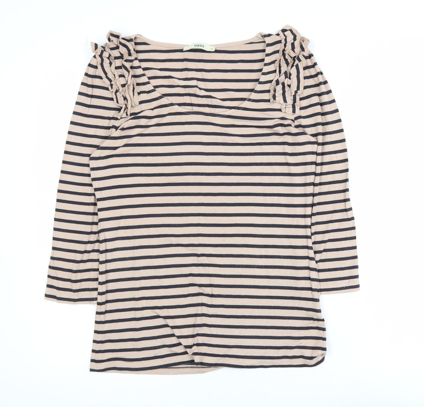 Womens UK Size M Oasis Beige Basic T-Shirt