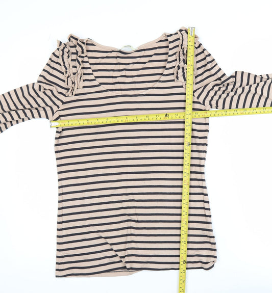 Womens UK Size M Oasis Beige Basic T-Shirt