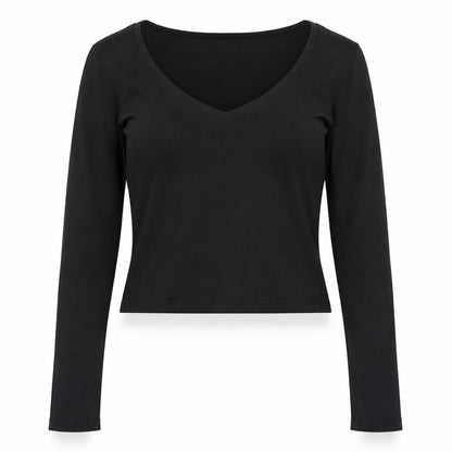 Womens UK Size M AYM Black Cropped Blouse