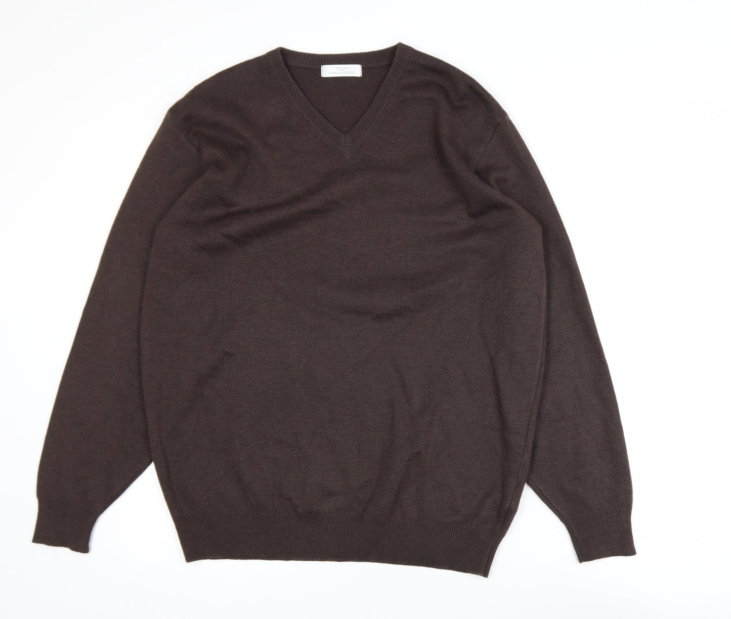 Mens UK Size M Marks and Spencer Brown Pullover Jumper