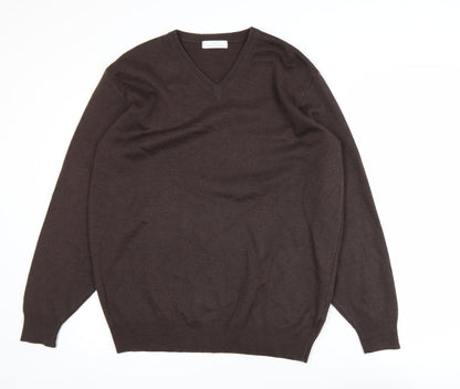 Mens UK Size M Marks and Spencer Brown Pullover Jumper
