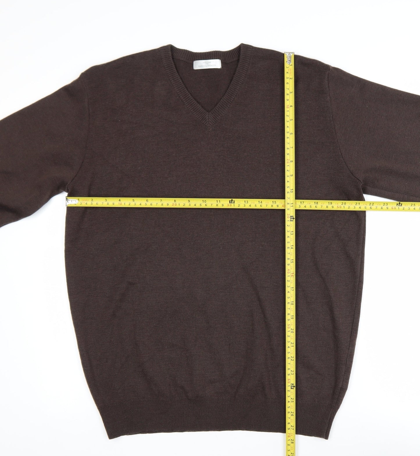 Mens UK Size M Marks and Spencer Brown Pullover Jumper