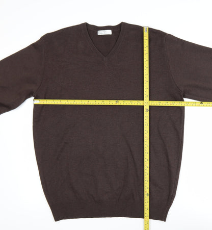 Mens UK Size M Marks and Spencer Brown Pullover Jumper