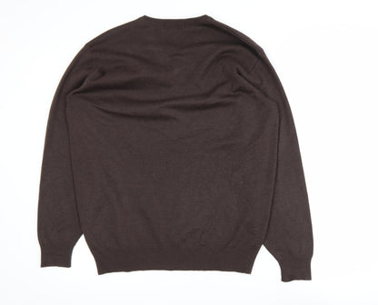 Mens UK Size M Marks and Spencer Brown Pullover Jumper