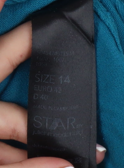Womens UK Size 14 STAR by Julien Macdonald Blue Basic Blouse