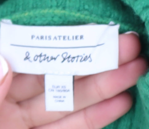 Womens UK Size XS & Other Stories Green Pullover Jumper