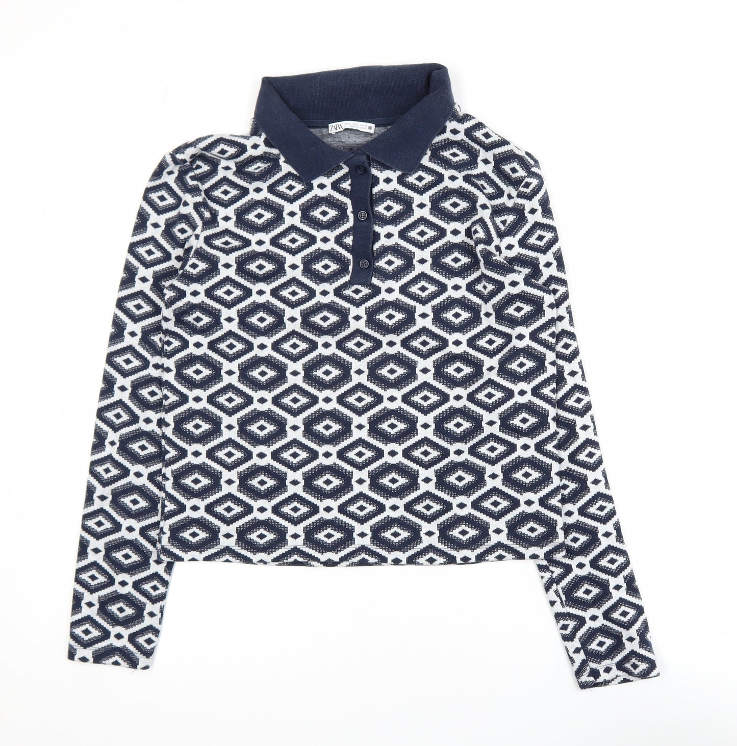 Womens UK Size L Zara Blue Classic Polo
