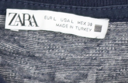 Womens UK Size L Zara Blue Classic Polo