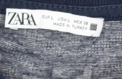 Womens UK Size L Zara Blue Classic Polo