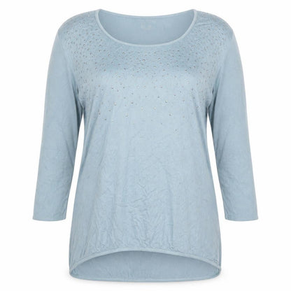Womens UK Size 10 Cotton Traders Blue Basic T-Shirt