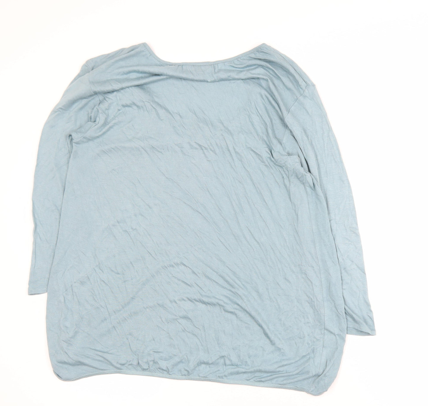 Womens UK Size 10 Cotton Traders Blue Basic T-Shirt