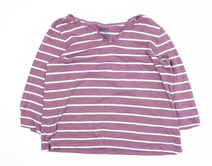 Womens UK Size 16 FatFace Purple Basic T-Shirt