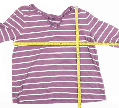 Womens UK Size 16 FatFace Purple Basic T-Shirt