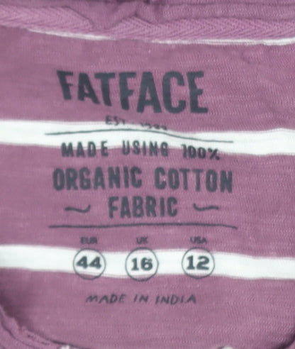Womens UK Size 16 FatFace Purple Basic T-Shirt