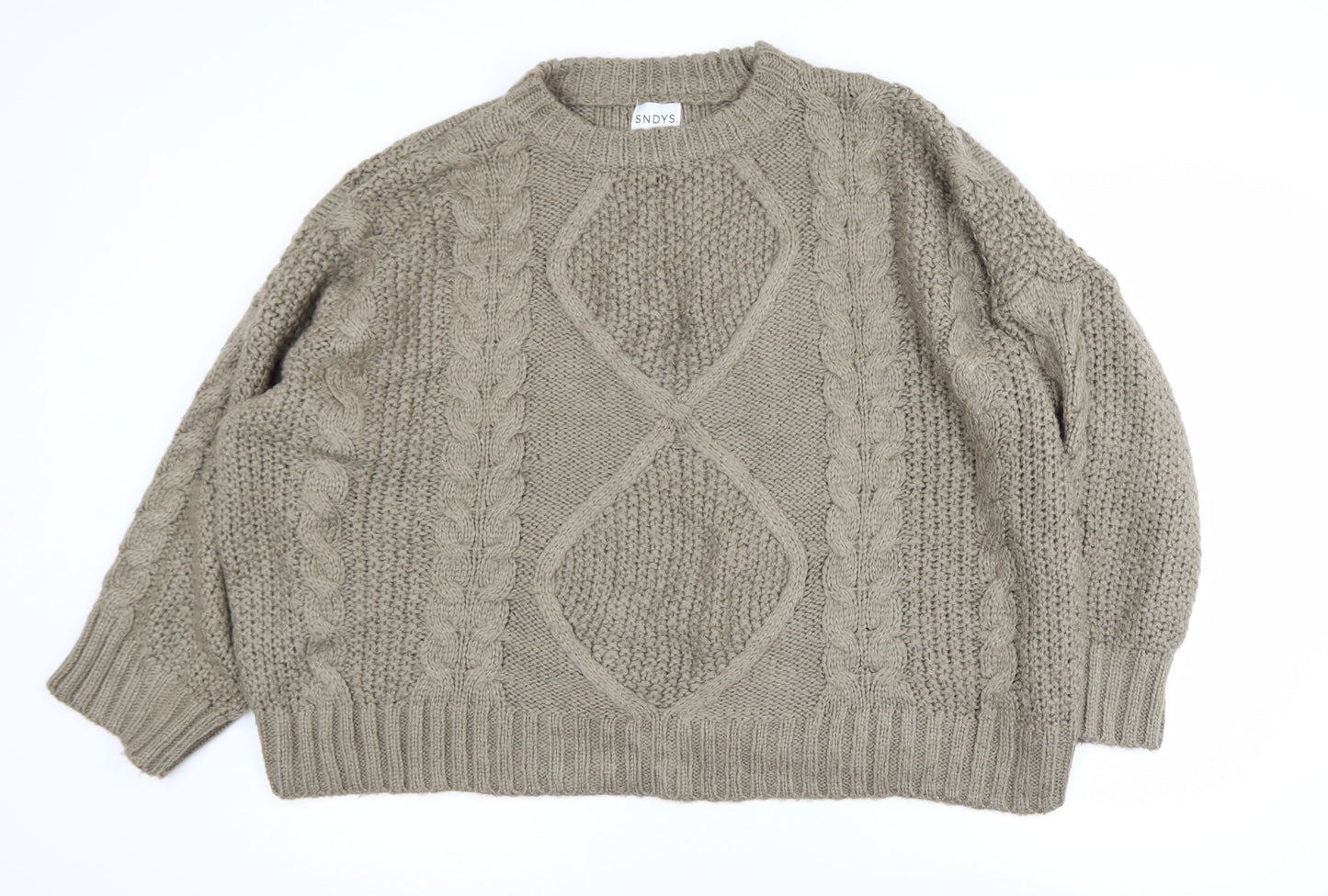 Womens UK Size L SNDYS Beige Pullover Jumper