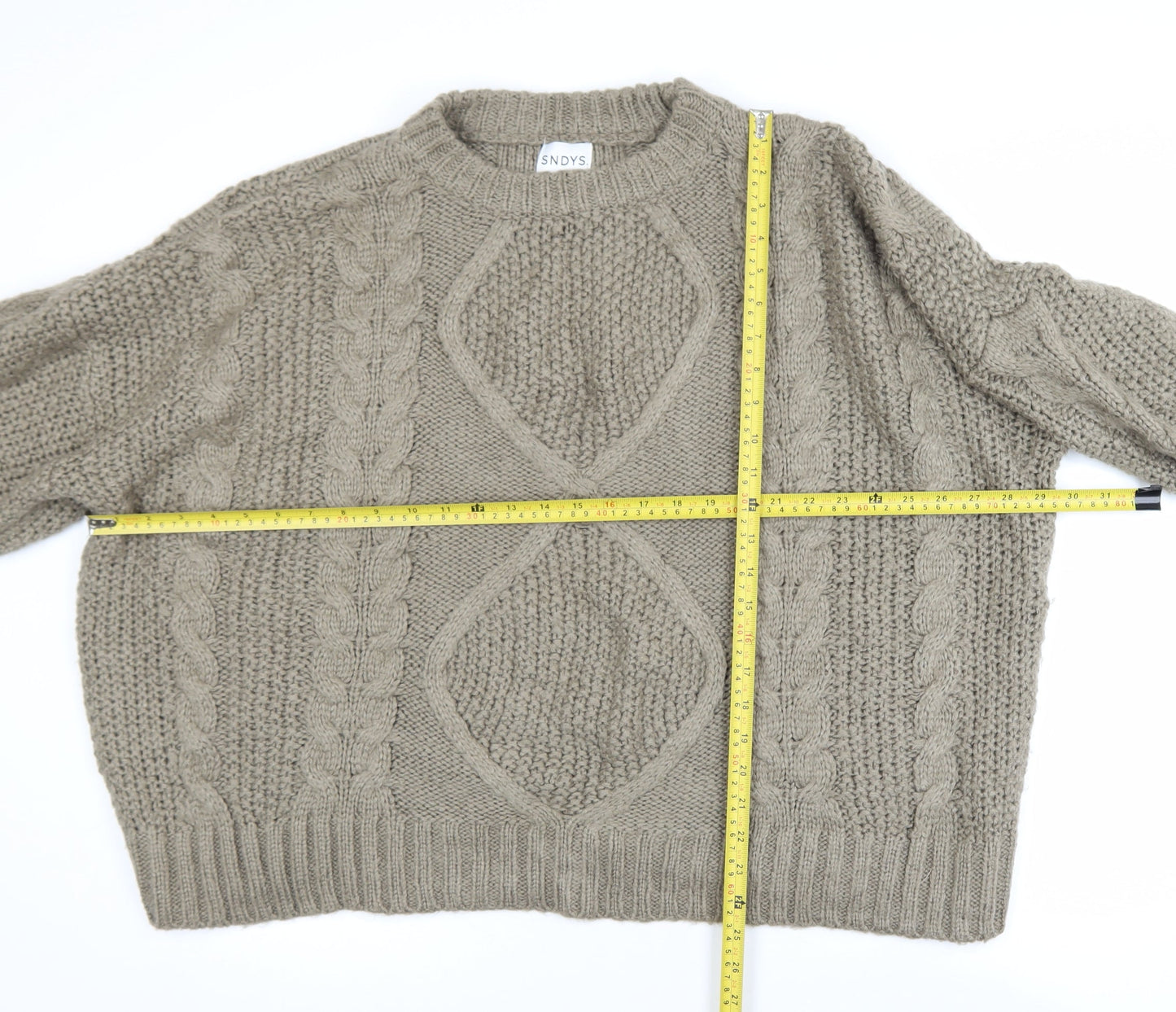 Womens UK Size L SNDYS Beige Pullover Jumper