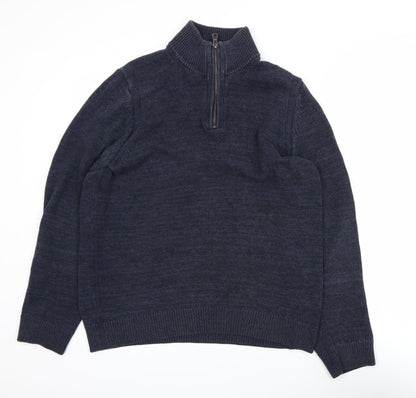 Mens UK Size M Marks and Spencer Blue Pullover Jumper