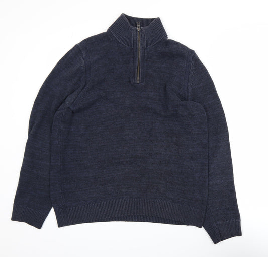 Mens UK Size M Marks and Spencer Blue Pullover Jumper