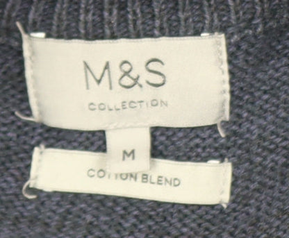 Mens UK Size M Marks and Spencer Blue Pullover Jumper