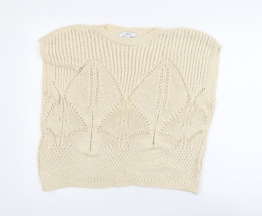 NEXT Women’s Beige Open Knit Cotton Sleeveless Jumper L