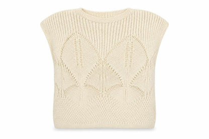 NEXT Women’s Beige Open Knit Cotton Sleeveless Jumper L