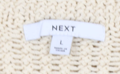 NEXT Women’s Beige Open Knit Cotton Sleeveless Jumper L