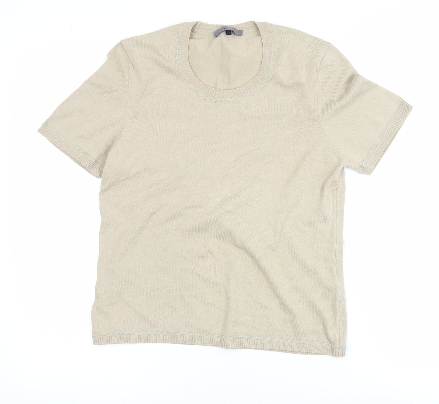 Womens UK Size M Jaeger Beige Basic T-Shirt
