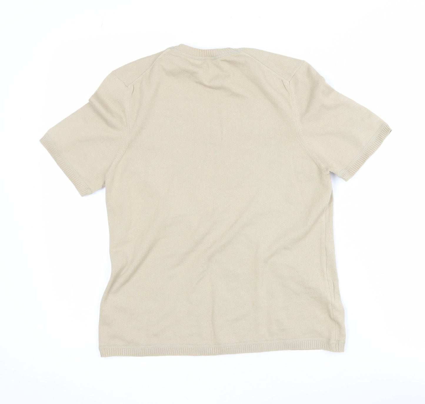 Womens UK Size M Jaeger Beige Basic T-Shirt