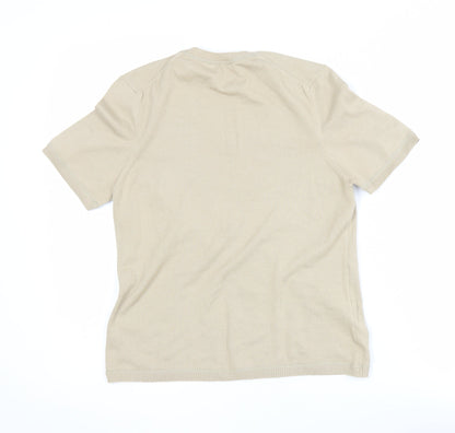 Womens UK Size M Jaeger Beige Basic T-Shirt