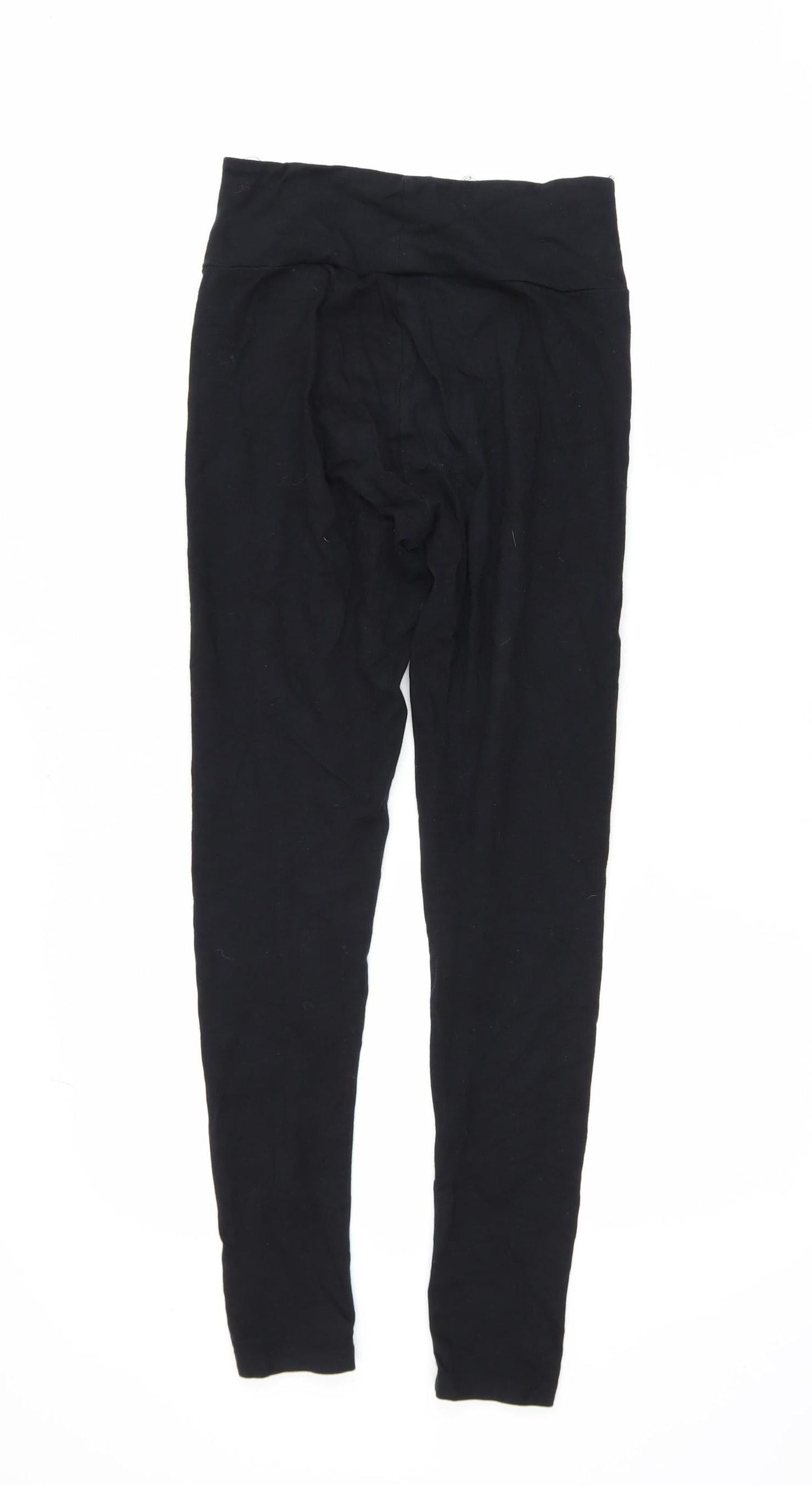 Emporio Armani EA7 Women's Black XS Ankle Leggings Cotton Blend Stretch