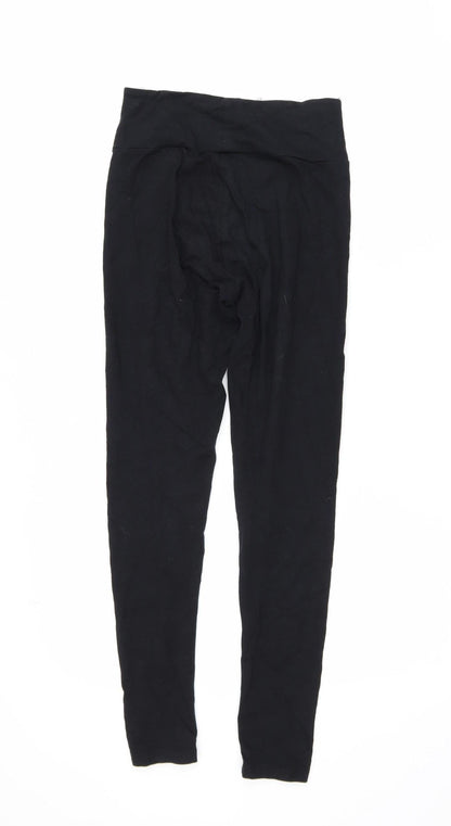 Emporio Armani EA7 Women's Black XS Ankle Leggings Cotton Blend Stretch