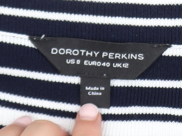 Womens UK Size 12 Dorothy Perkins Black Basic T-Shirt