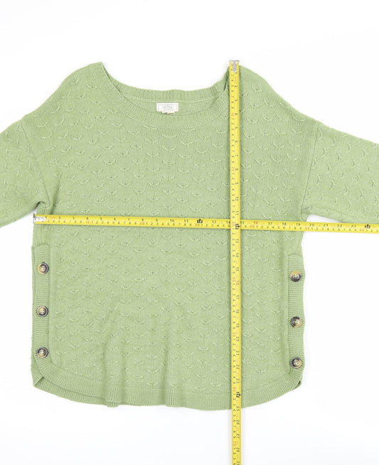 Womens UK Size 12 Fat Face Green Pullover Jumper