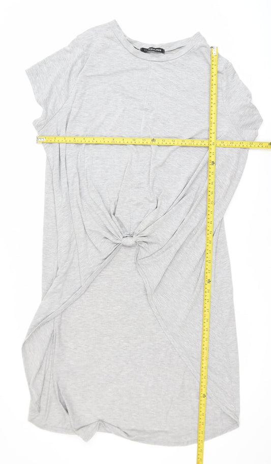 Womens UK Size 24 So Fabulous Grey Basic T-Shirt