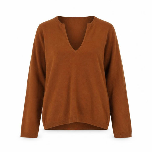 Womens UK Size M DKNY Jeans Brown Pullover Jumper