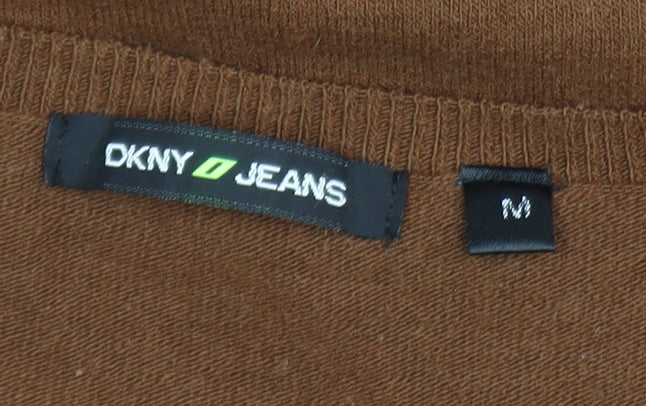 Womens UK Size M DKNY Jeans Brown Pullover Jumper