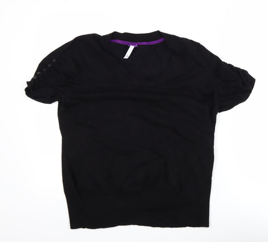Womens UK Size 20 BHS Black Basic T-Shirt