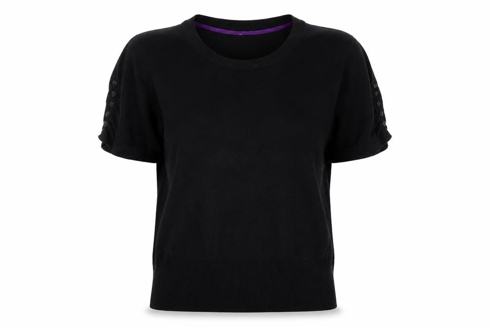 Womens UK Size 20 BHS Black Basic T-Shirt