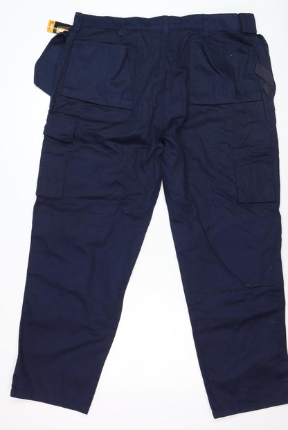 Mens UK Size 42 Click Regular Fit Cargo Blue Trousers