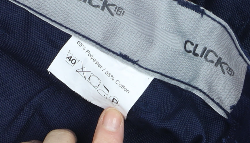 Mens UK Size 42 Click Regular Fit Cargo Blue Trousers