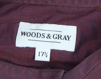 Mens UK Collar Size 17.5 Woods & Gray Smart Red  Dress Shirt