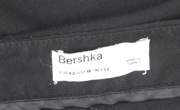 Mens UK Size L Bershka Slim Fit Casual Workwear Black Trousers