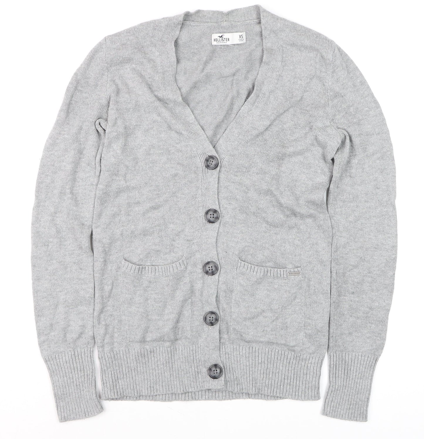 Womens UK Size XS Hollister Grey Cardigan Jumper