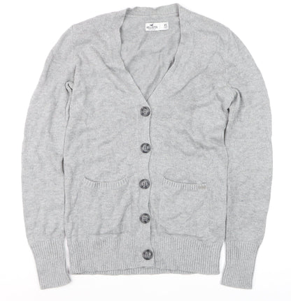 Womens UK Size XS Hollister Grey Cardigan Jumper