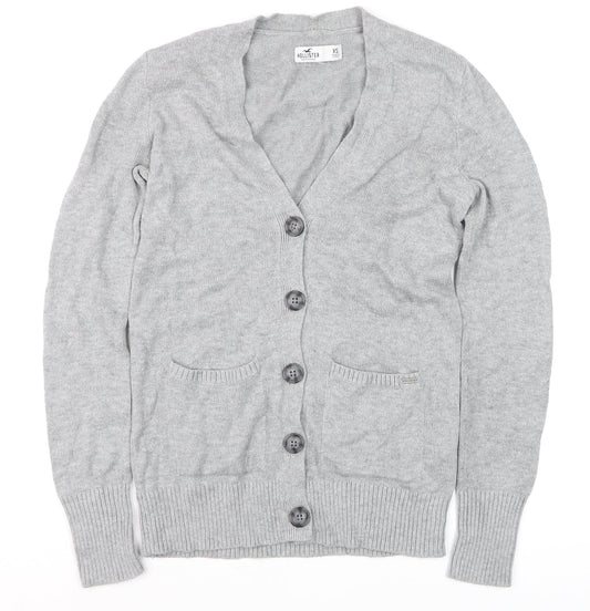 Womens UK Size XS Hollister Grey Cardigan Jumper