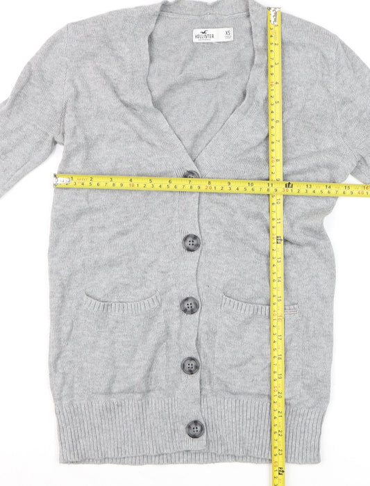 Womens UK Size XS Hollister Grey Cardigan Jumper